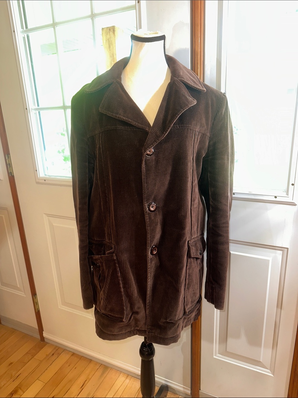 Vintage Brown Corduroy Button-Front Jacket